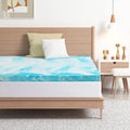 EGO Topper 4 Inch Queen Memory Foam Mattress Topper, Cooling Gel Foam Mattress Topper for Pressure Relief, Ventilated Design Bed