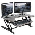 VIVO 36 inch Height Adjustable Stand Up Desk Converter, V Series, Quick Sit to Stand Tabletop Dual Monitor Riser Workstation, Gr