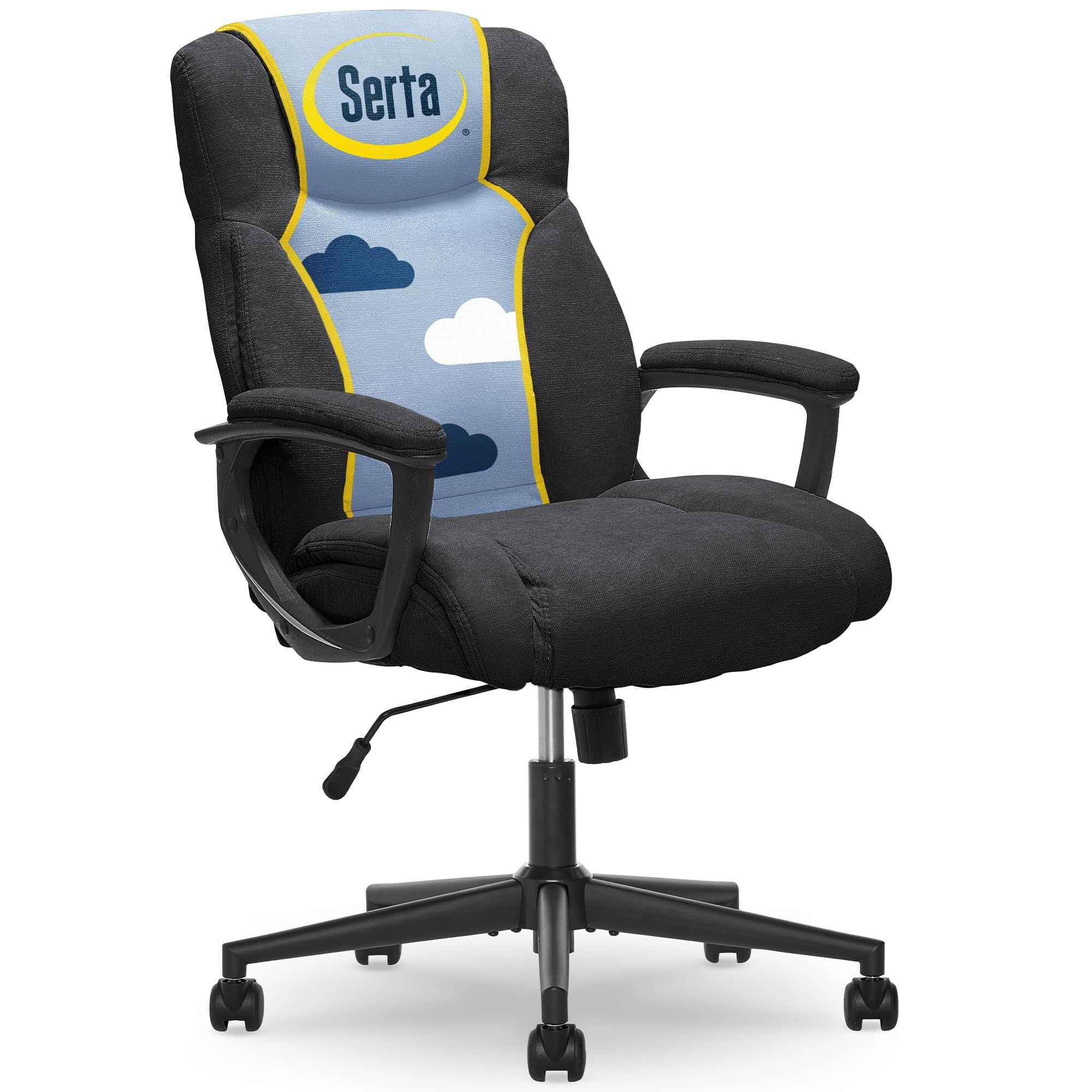 Serta Connor Executive Office Chair, Ergonomic Computer Chair with Layered Body Pillows, Contoured Lumbar, Adjustable Seat, Micr