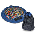 Lay-n-Go 4-in-1 Drawstring Toy Storage Organizer Mat - Durable Machine Washable Drawstring Bag for Lego & Other Toys - Easy-to-C