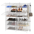 AWTATOS Shoe Rack, 6 Tier Shoe Storage Cabinet with Door, 24 Pair Shoe Organizer Shelves for Closet Hallway Bedroom Entryway, Tr