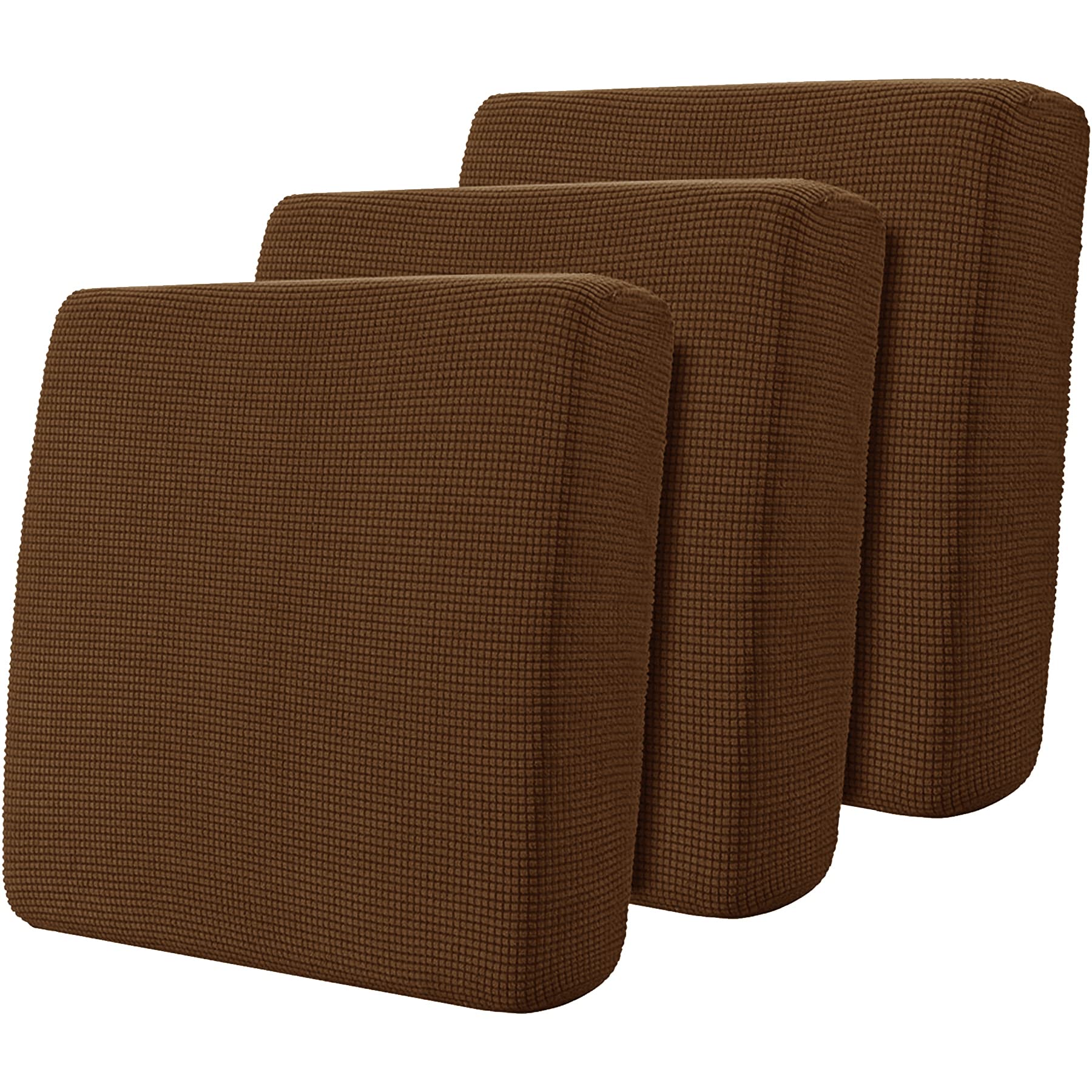 Hokway Stretch Couch Cushion Slipcovers Reversible Cushion Replacement Slipcovers Sofa Cushion Covers(Coffee, 3)
