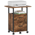 GYIIYUO 2 Wood Drawer File Cabinet with 22 Extended Desktop and Lock, Mobile Filing Cabinet with Side Bag, Rolling Printer Sta