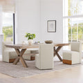 CHITA Dining Chairs with Casters Set of 4, FSC Certified Upholstered Armless Modern Rolling Dining Chairs with Rollers for Bedro