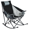SUNNYFEEL Rocking Camping Chair 2 Pack, Outdoor Oversized Folding Lawn Chair with Pocket, Heavy Duty for Outdoor/Picnic/Lounge/P