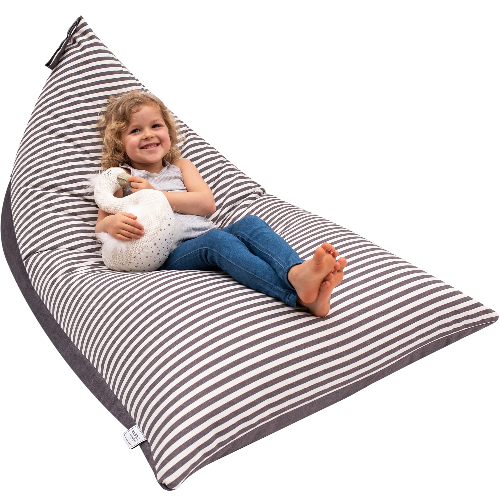 Huddle Original Cover for Stuffed Animal Bean Bag Storage (No Filler) X-Large Designer Beanbag Chairs for Kids Teen & Adults | I