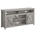 BELLEZE Modern 58 Inch Barn Door Wood TV Stand & Media Entertainment Center Console Table for TVs up to 65 Inches with Two Open 