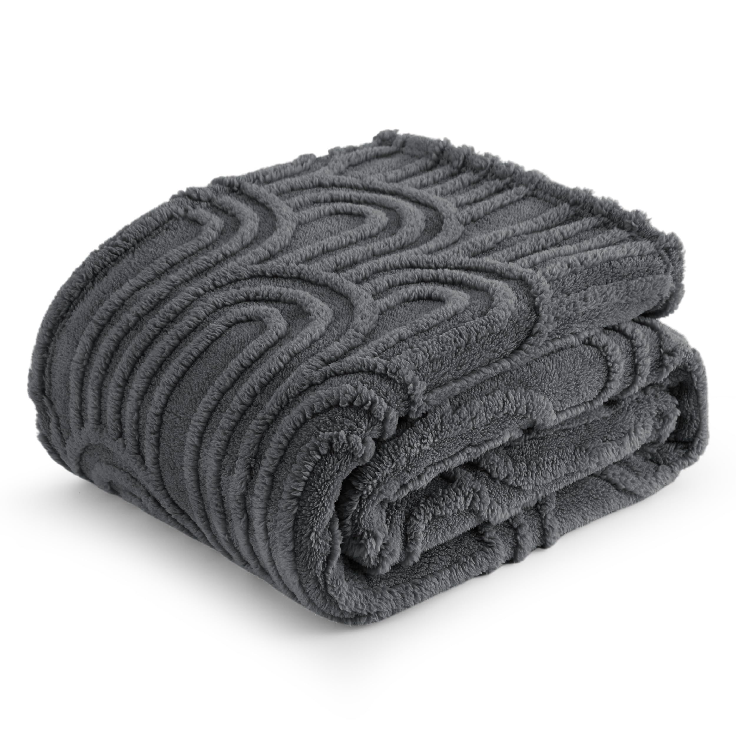 Bedsure Throw Blanket for Couch - Super Soft Cozy Blankets for Women, Cute Small Blanket for Girls, Dark Grey, 50x60 Inches
