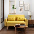 Shintenchi 47 Small Modern Loveseat Couch Sofa, Fabric Upholstered 2-Seat Sofa, Love Seat Furniture with 2 Pillows, Wood Leg for