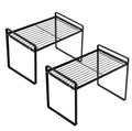 Shantton 2pk Kitchen Cabinet Shelf Counter Organizer Rack Pantry Storage Bathroom Bedroom Office Table Desk Space Saving Steel F