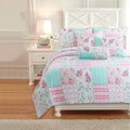 Cozy Line Home Fashions Bloom Floral Blue Rose Spring Reversible Quilt Bedding Set, Coverlet Bedspread Lightweight for All Seaso
