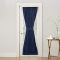 Sun Zero Barrow Energy Efficient Rod Pocket Door Curtain Panel, 54 x 72, Navy Blue
