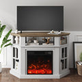 YESHOMY Corner Fireplace TV Stand for Television up to 55 with Storage Cabinets, Entertainment Center, Media Console for Living 