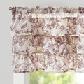 jinchan Ruffled Floral Valance Linen Christmas Shabbychic Small Window Curtain 18 Inch Farmhouse Kitchen Valance for Bedroom Liv