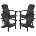 Flash Furniture Charlestown Indoor/Outdoor Faux Wood Adirondack Chairs, Weather-Resistant Polyresin Patio Adirondack Chairs, Set