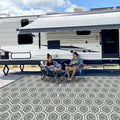 fifame Outdoor Camping Rugs Patios Clearance Plastic Straw Rug Weatherproof Reversible Mats, Large Floor Mat for RV, Backyard, D