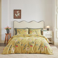 YuHeGuoJi Gold Duvet Cover Queen 100% Egyptian Cotton Peony Floral Duvet Cover Set 1 Aesthetic Red Flower Duvet Cover with Zippe