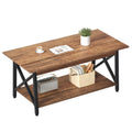 GreenForest Coffee Table with Storage, 39inch Modern Coffee Tables for Living Room, X-Frame Design Farmhouse Coffee Table Space 