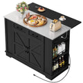 DWVO Kitchen Island w Stainless Steel Top Drop Leaf Bar Seating Power Outlet, 47 Portable Rolling Mobile Center Islands w Foldin