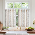 jinchan Boho Kitchen Curtains Linen Cafe Tier Curtains 54 Inch Bohemian Geometric Striped Mudcloth Small Window Drapes for Livin