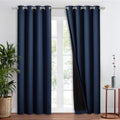 NICETOWN 100% Blackout Curtain Set, Thermal Insulated & Energy Efficiency Window Draperies for Guest Room, Full Shading Panel fo