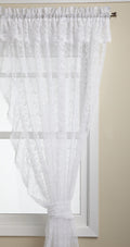 LORRAINE HOME FASHIONS Priscilla 130-inch x 84-inch Ruffled Pair, White