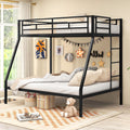 Giantex Bunk Bed Twin Over Full Size, Metal Bunk Bed with Ladder and Steel Frame Support, Space-Saving Triple Bunk Bed for Boys 