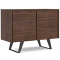 SIMPLIHOME Lowry Solid Acacia Wood and Acacia 41 inch x 17 inch Rectangle Modern Industrial 2 Door Sideboard Buffet in Distresse