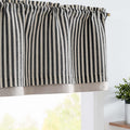 jinchan Linen Stripe Curtain Double Layer Valance for Windows 16 Inch Blackout for Kitchen Living Room Bathroom Rustic Cottage F