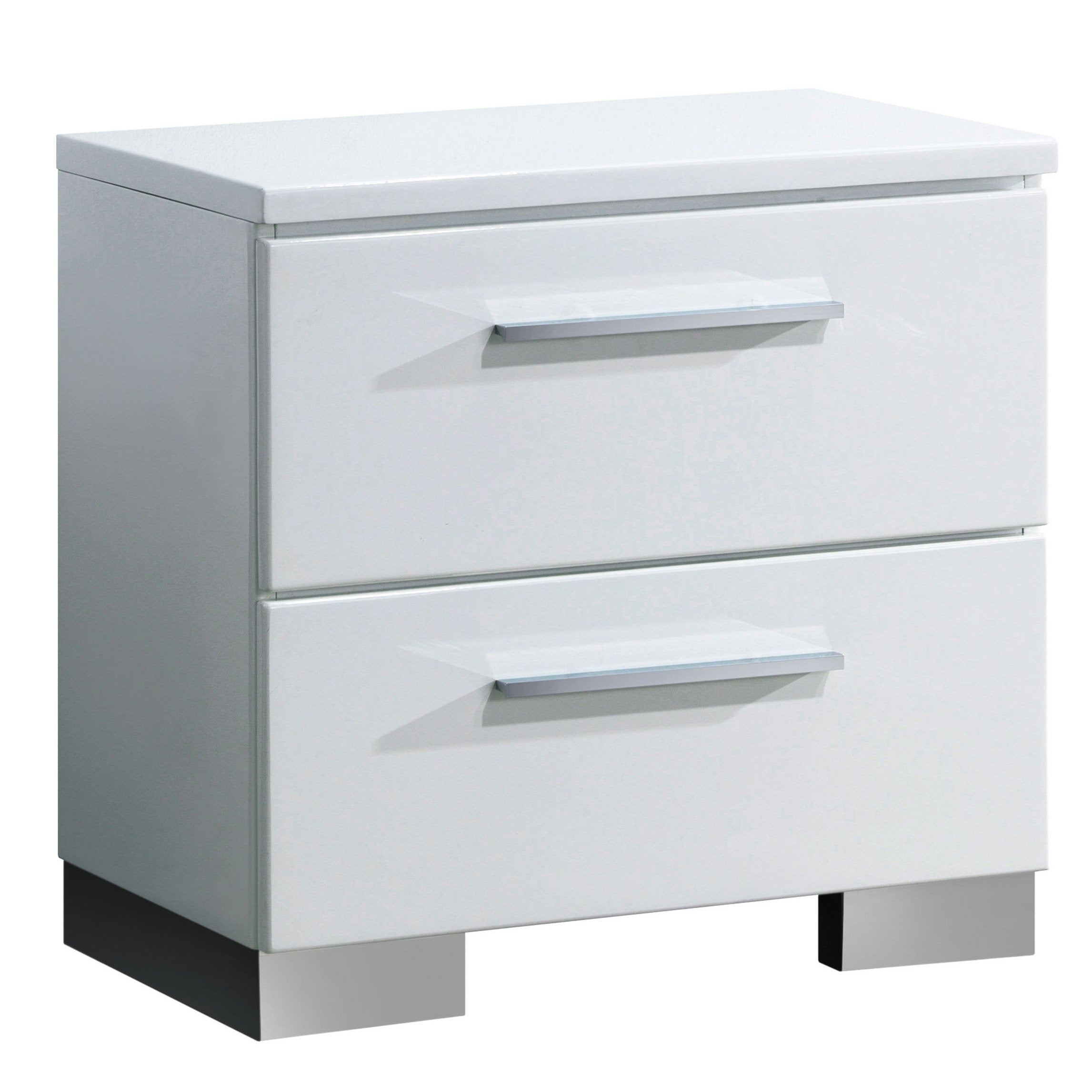 Furniture of America Clementine Smooth White Nightstands, 22.6 H