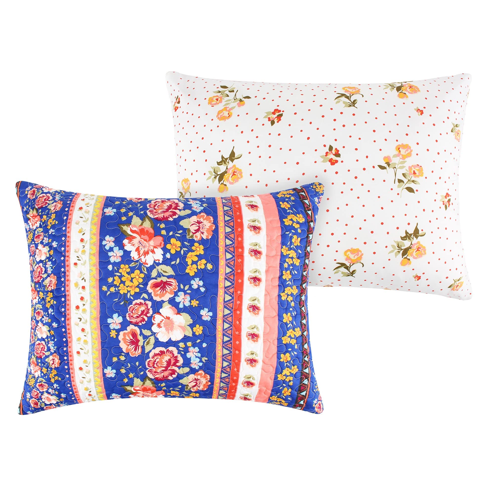 Greenland Home Melania Quilted, Zippered Pillow Sham, King, Americana
