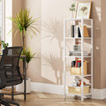 TUTOTAK Bookshelf, 5-Tier Tall Book Shelf, Narrow Bookcase for Small Space, DIY Stackable Bookshelf, for Living Room, Office, St