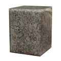 Benjara 18 Inch Vintage Pedestal Stand Side End Table, Square Top, Gray