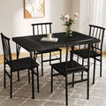 AMICLIBER Dining Table Set for 4 with 1.6 Thick Tabletop, 5-Piece Kitchen Table Set, Space-Saving Rectangular Dining Room Kitche