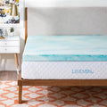 LINENSPA 3 Inch Gel Swirl Memory Foam Mattress Topper - Cooling Gel Infused - Pressure Relieving - CertiPUR Certified - Californ