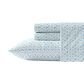 Laura Ashley - Twin XL Sheets, Super Soft Cotton Percale Bedding Set with Match Pillowcases, Breathable Essentials (Evie Blue, T