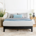 Mellow Naturalista Grand 12 Inch Solid Wood Platform Bed with Wooden Slats, Easy Assembly, Full, Black