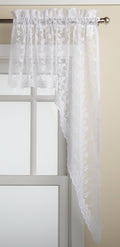 LORRAINE HOME FASHIONS Priscilla 60-inch x 38-inch Swag Pair, White