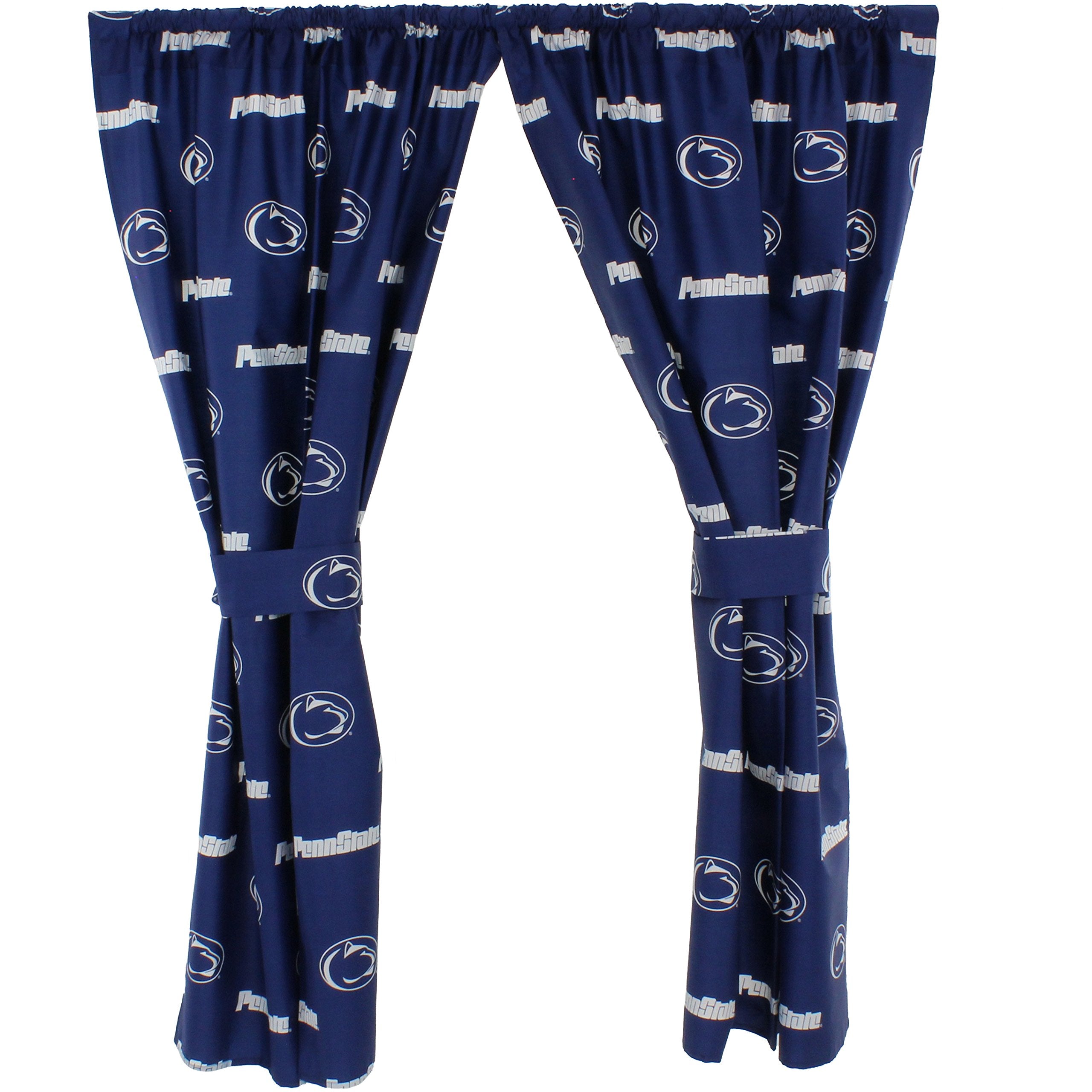 College Covers Everything Comfy Penn State Nittany Lions Curtain Panel Set, 2 Panels, 2 Matching Tie Backs, 42 inches wide by 63