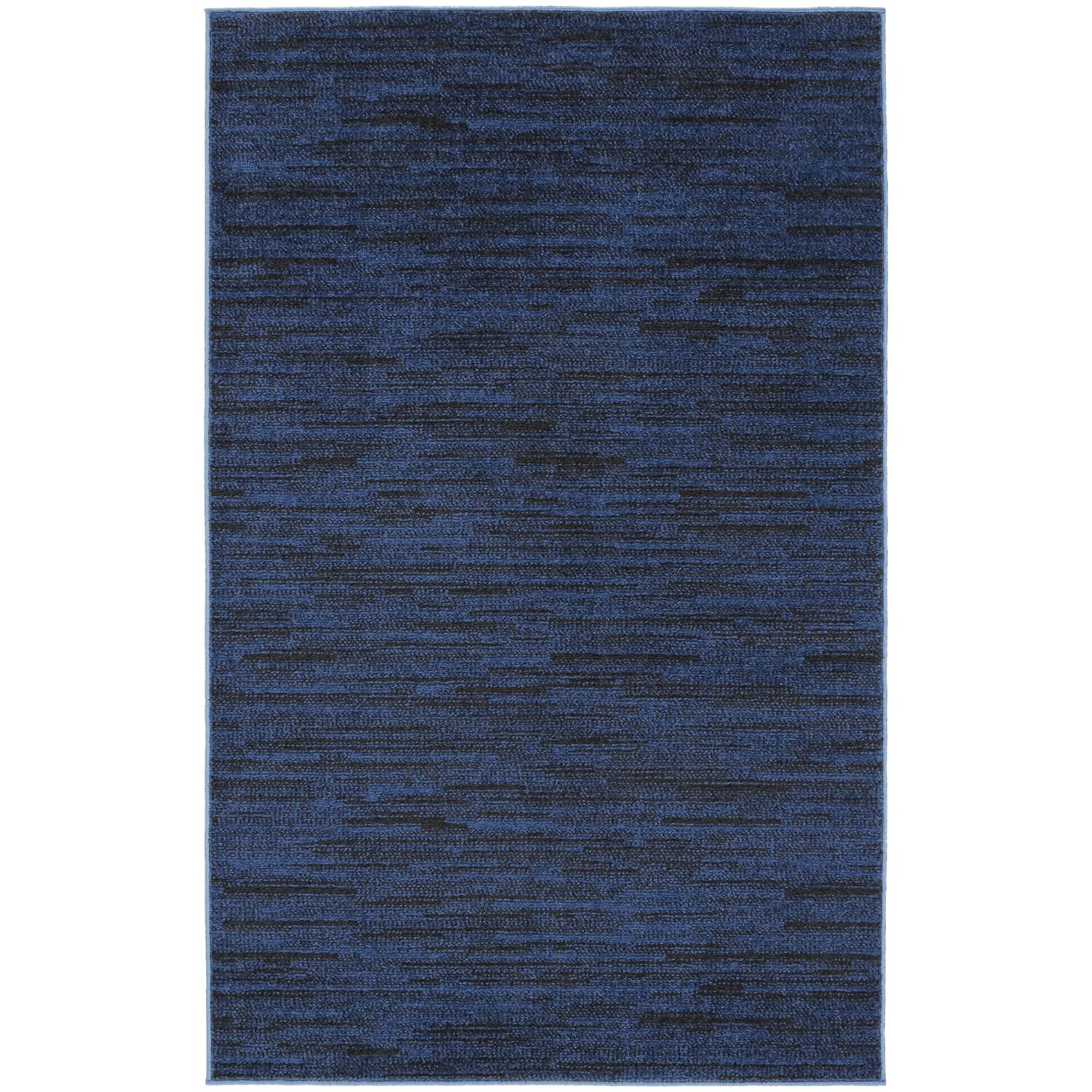 Nourison Essentials Indoor/Outdoor Midnight Blue 3 x 5 Area Rug, Easy Cleaning, Non Shedding, Bed Room, Living Room, Dining Ro