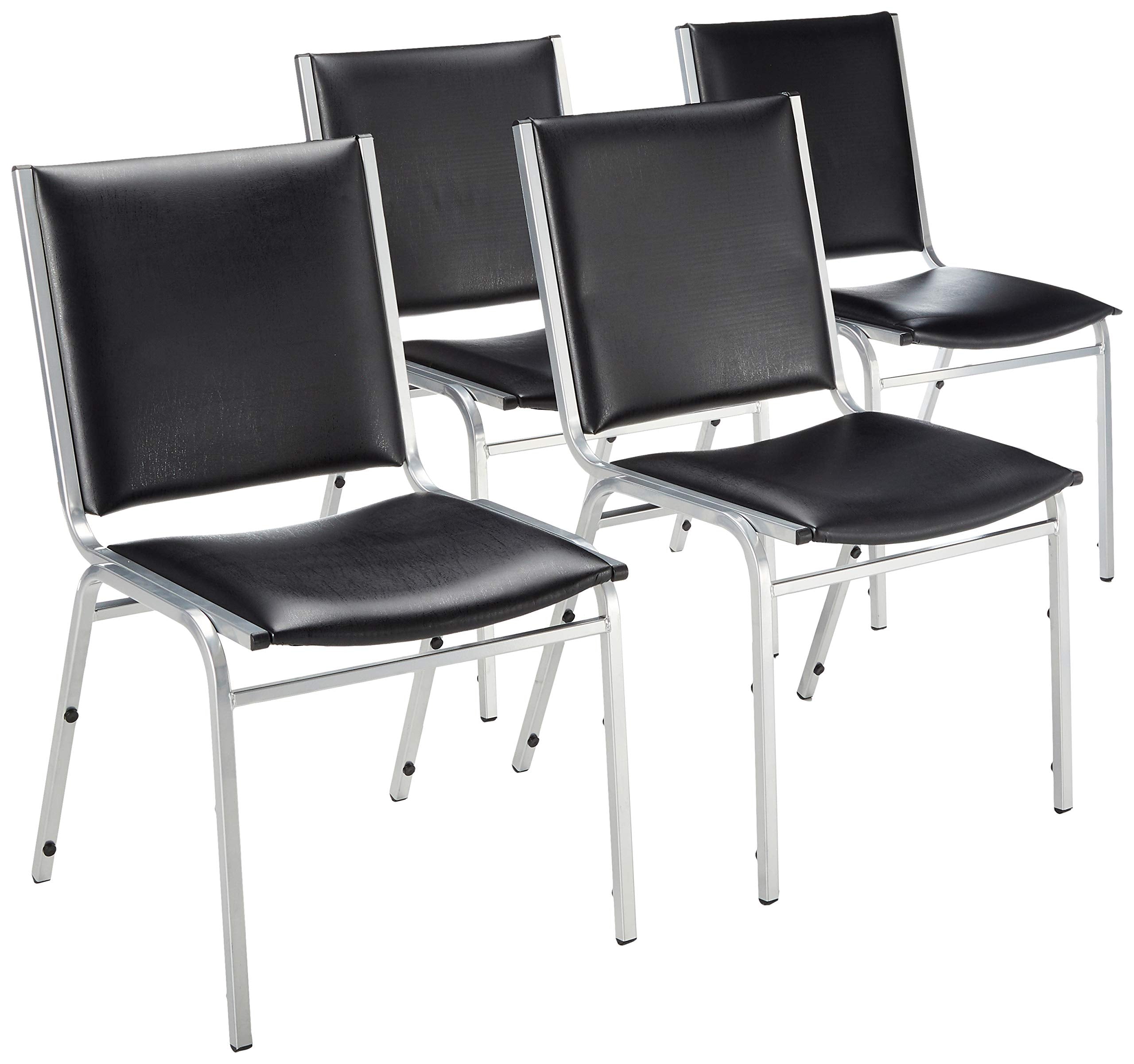 Lorell Padded Armless Stacking Chair, 35.6 x 20.8 x 19.4, Black