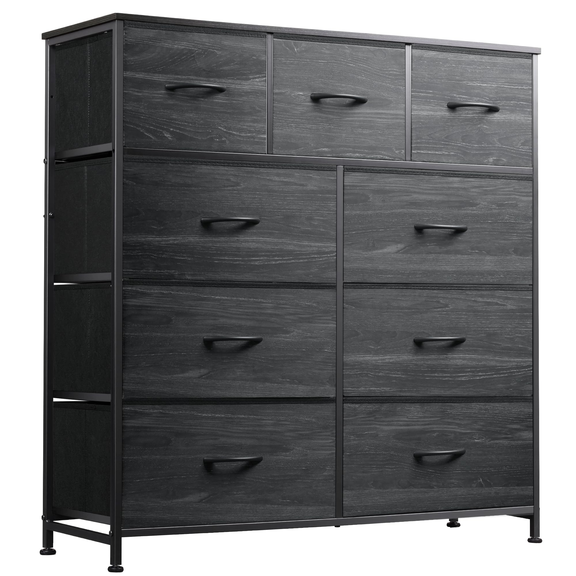 WLIVE 9-Drawer Dresser, Fabric Storage Tower for Bedroom, Entryway, Closet, Tall Chest Organizer Unit with Fabric Bins, Steel Fr