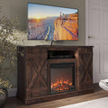 BELLEZE 47 TV Stand with 18 Electric Fireplace Heater & Media Entertainment Center Console Table for TV up to 50 with Open Stora