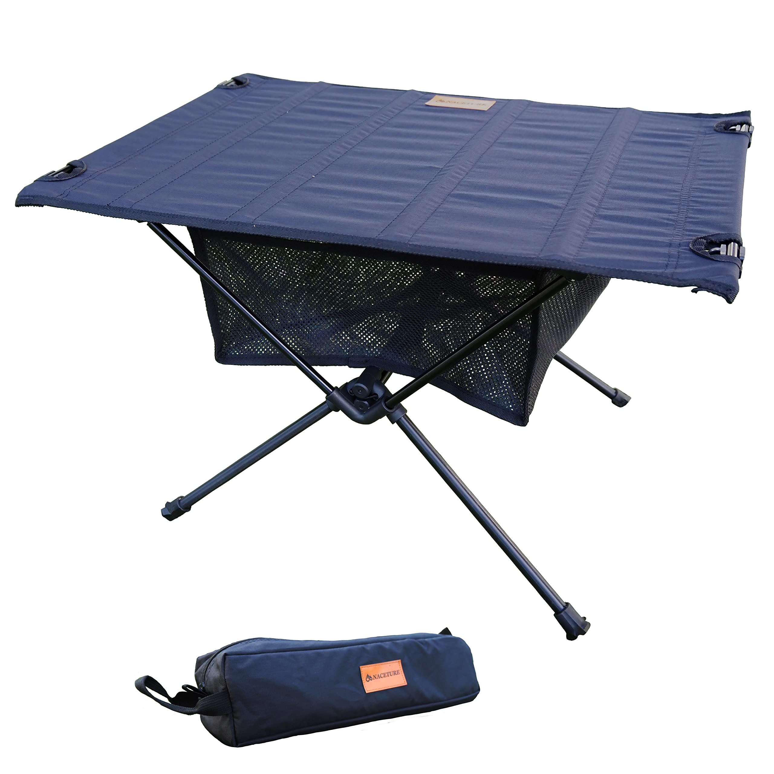 NACETURE Ultralight Backpacking Table - Collapsible Camping Table with Storage Mesh for Camping Gear Accessories, Hiking, Mounta