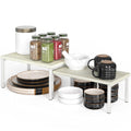 Simple Houseware Wooden Top Expandable Stackable Kitchen Cabinet and Counter Shelf Organizer, Maple