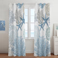 Tritard Coastal Window Curtains Grommet Drapes Nautical Beach Themed Thermal Insulating 50% Light Blocking Privacy Curtain for L