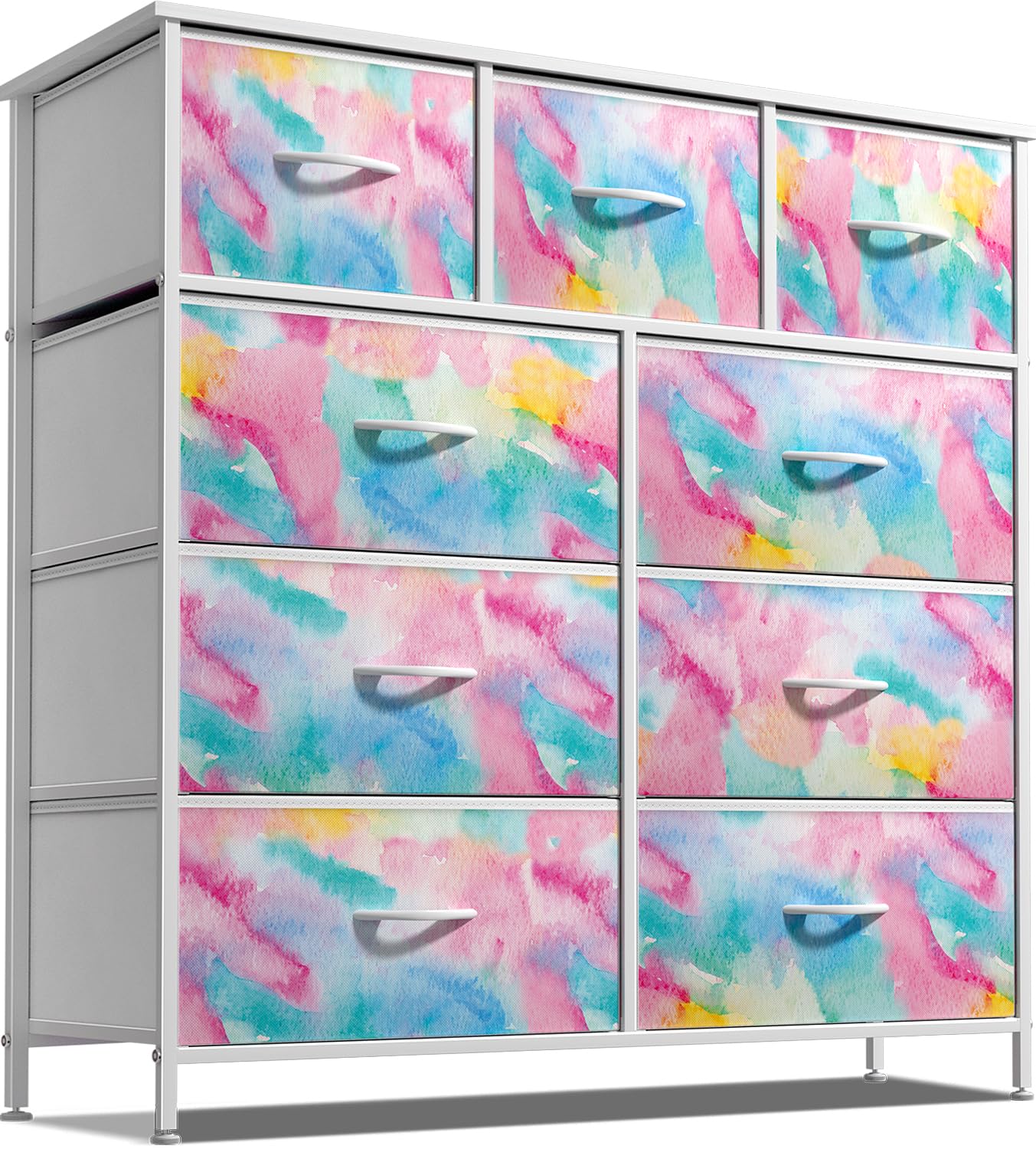 Sorbus Dresser with 9 Drawers - Furniture Storage Chest for Kids, Teens, Bedroom, Nursery, Playroom, Clothes, Toys - Steel Frame