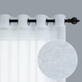 White Curtains 108 Inches Long for Living Room Decor Set 2 Panels Grommet Linen Textured Window Sheers Extra Long Drape Floor to