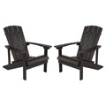 Flash Furniture Charlestown Poly Resin Adirondack Chair - Slate Gray - All Weather - Indoor/Outdoor - Set of 2
