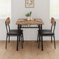 IDEALHOUSE 3-Piece Dining Table Set for 2 with Storage Rack, Wood Kitchen Table with Upholstered Chairs Set of 2, Small Square T